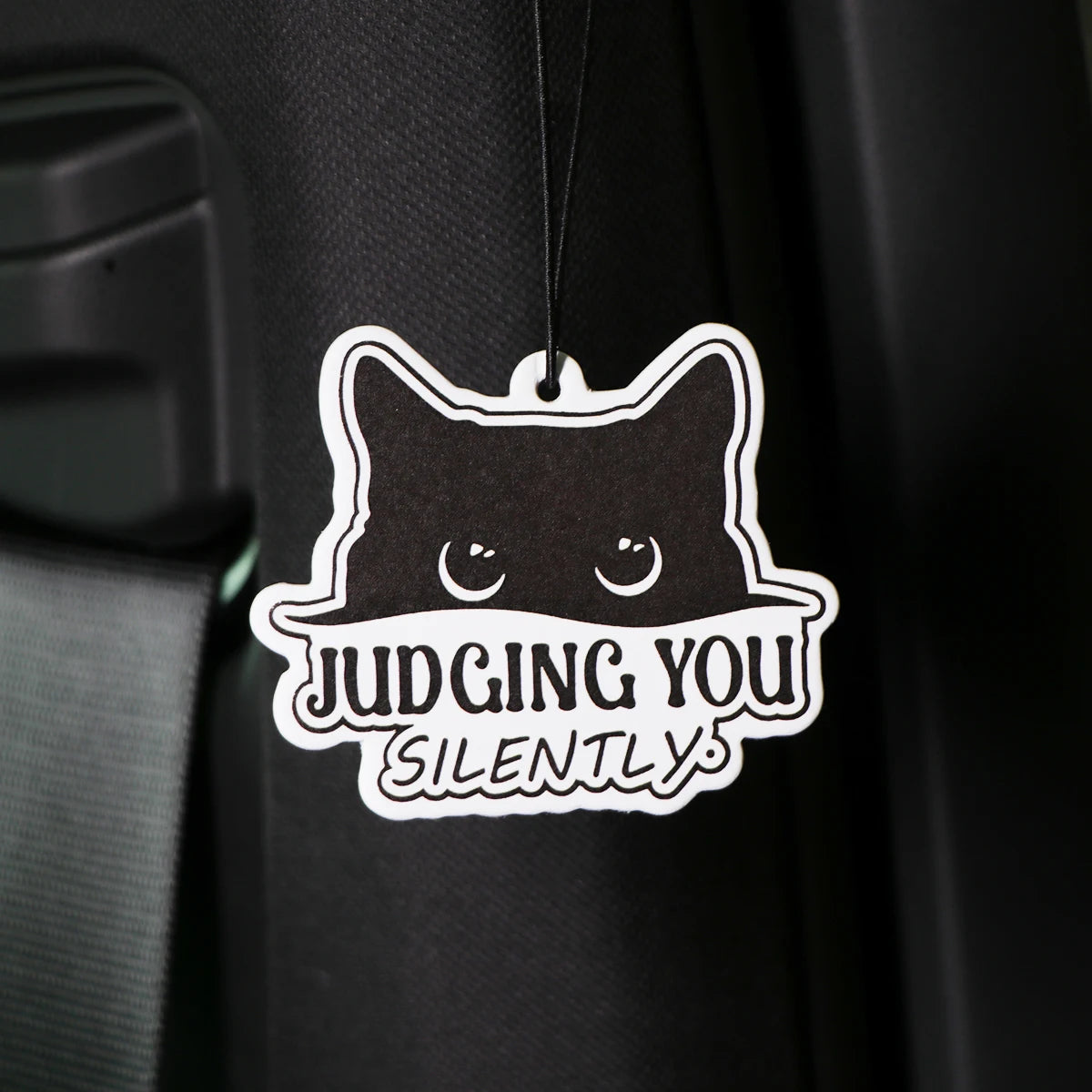Black Cat Car Aromatherapy Tablets Interior Fragrance Pendant Rearview Mirror Hanging Decoration