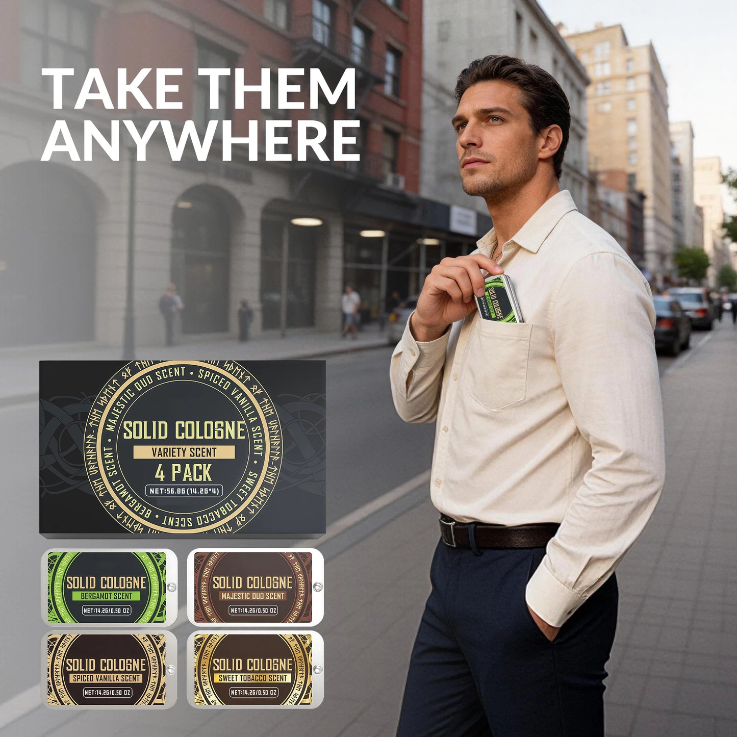 Pheromone Cologne Solid Perfume Balm Set for Men