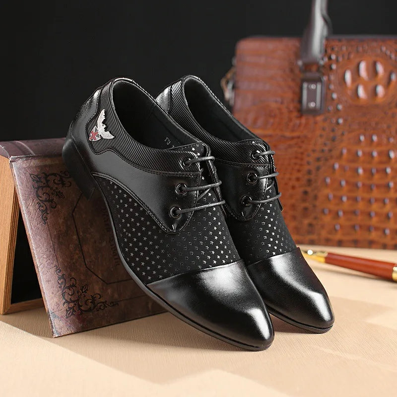 Mens Lace-Up Oxfords Dress Shoes in PU Leather