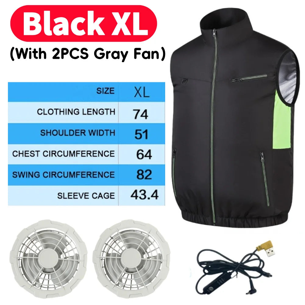 Cooling Vest Breathable Polyester Fan Vest for Hot Weather
