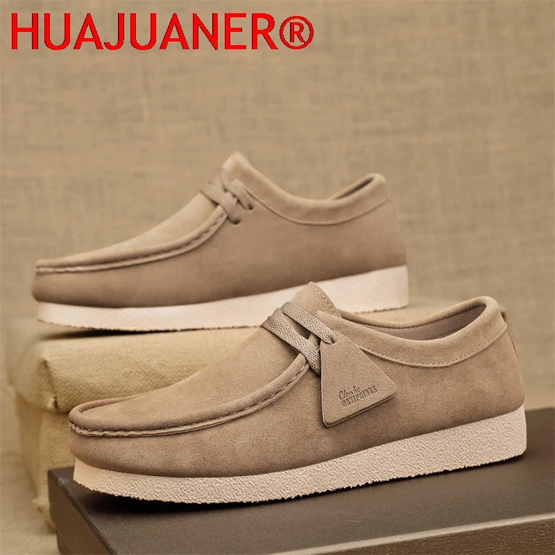 Men's Casual Lace-Up Sneakers with Thick Sole