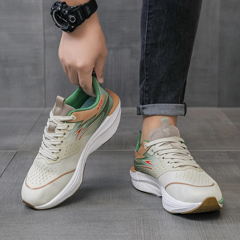 Men's Casual Lace-Up Sneakers with Air Mesh Upper