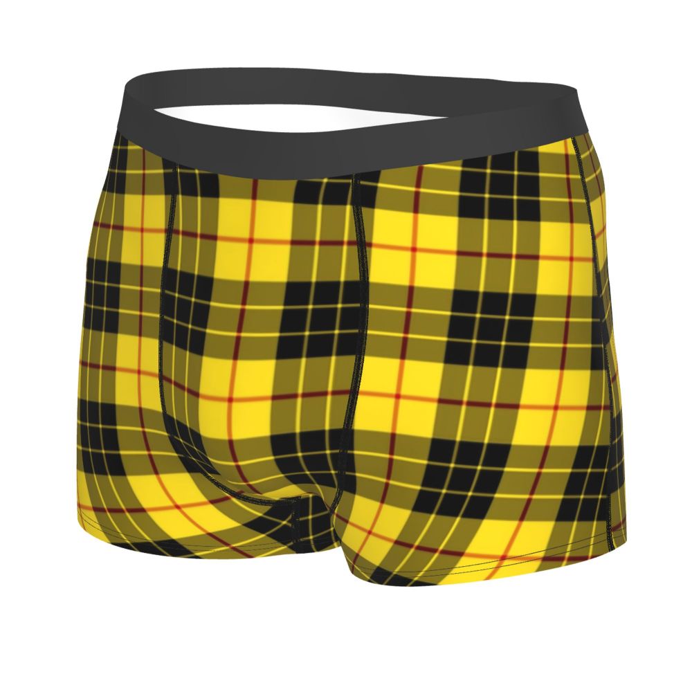 Black Watch Tartan Boxer Shorts for Men in Lycra and Polyester