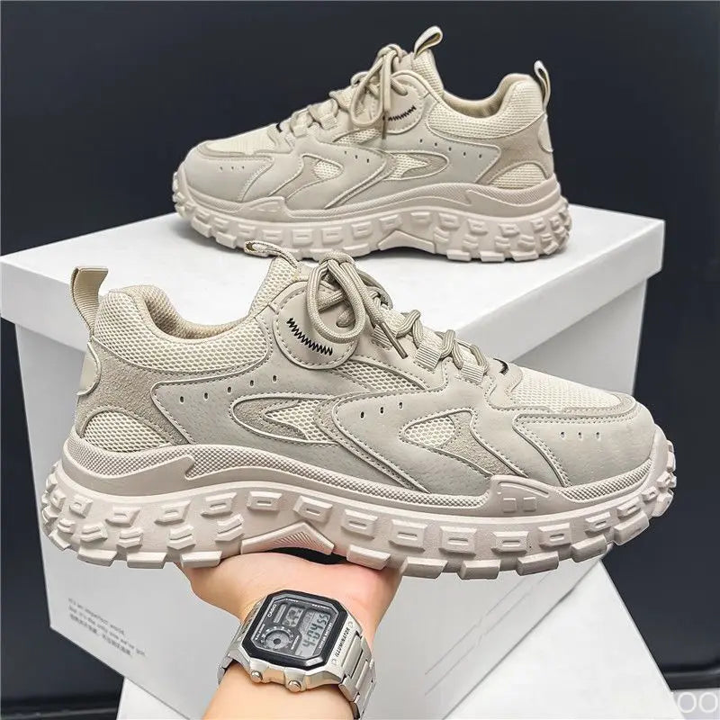 Men's Breathable Mesh Sports Shoes with Thick Sole