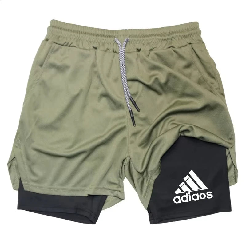 Men's compression shorts  running training sports shorts  summer gym  quick drying shorts in one