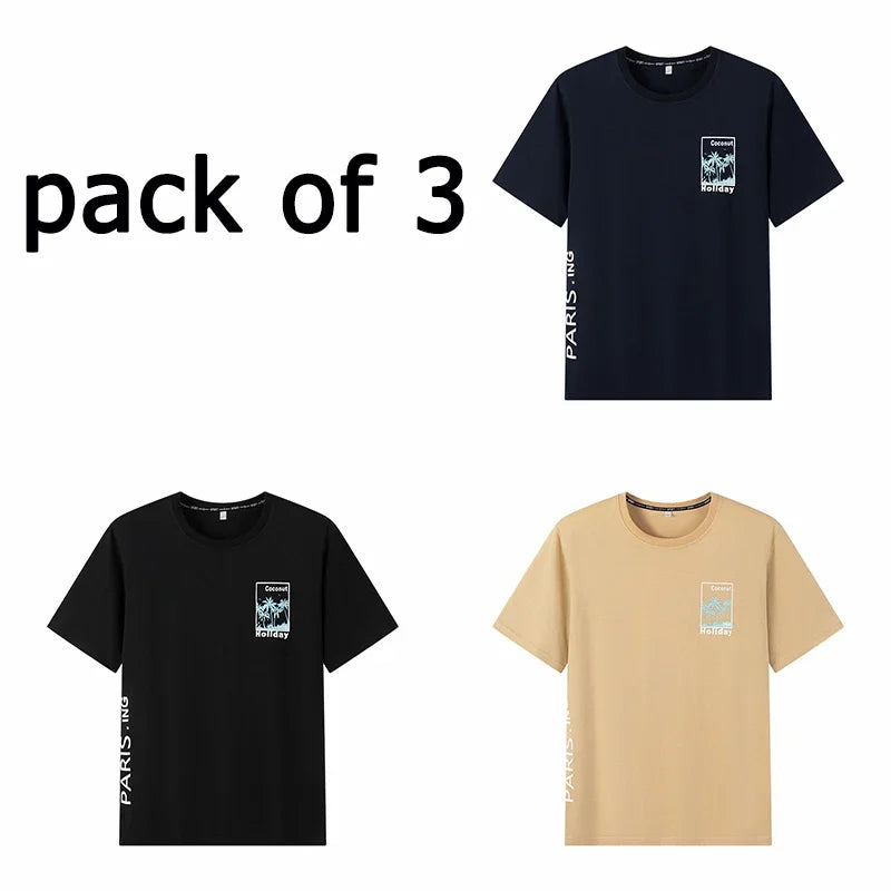 Men's Cotton Round Neck T-Shirt 6XL 7XL Casual Wear