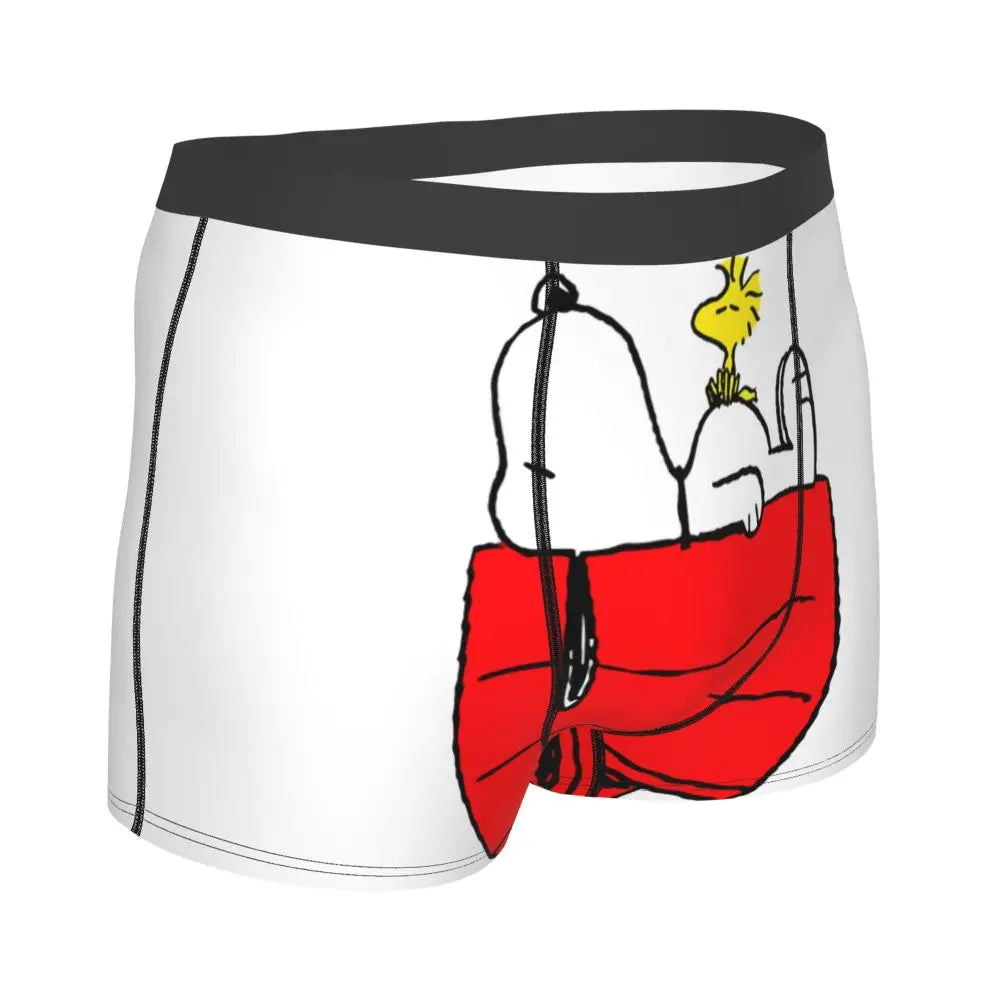 Snoopy Boxer Briefs for Men - Giggle Print Polyester Blend