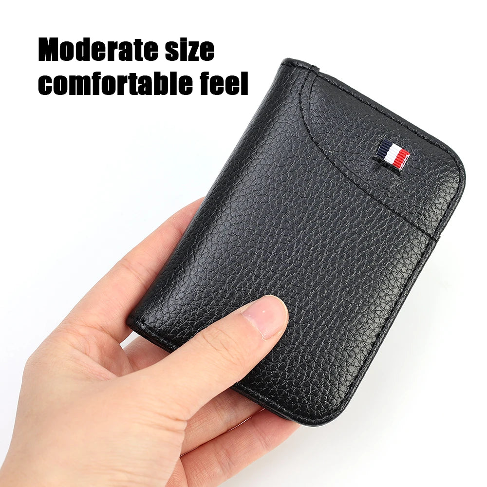 Portable Super Slim Soft Wallet Leather Mini Credit Card Wallet No Zipper