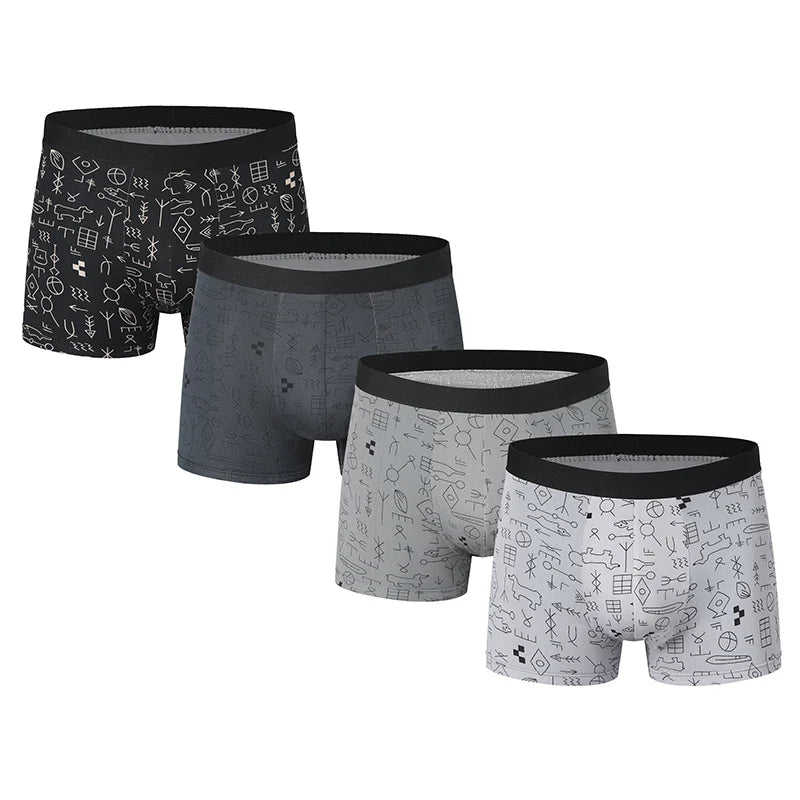 Men's Fashion Printed Boxers Breathable Underwear 6XL