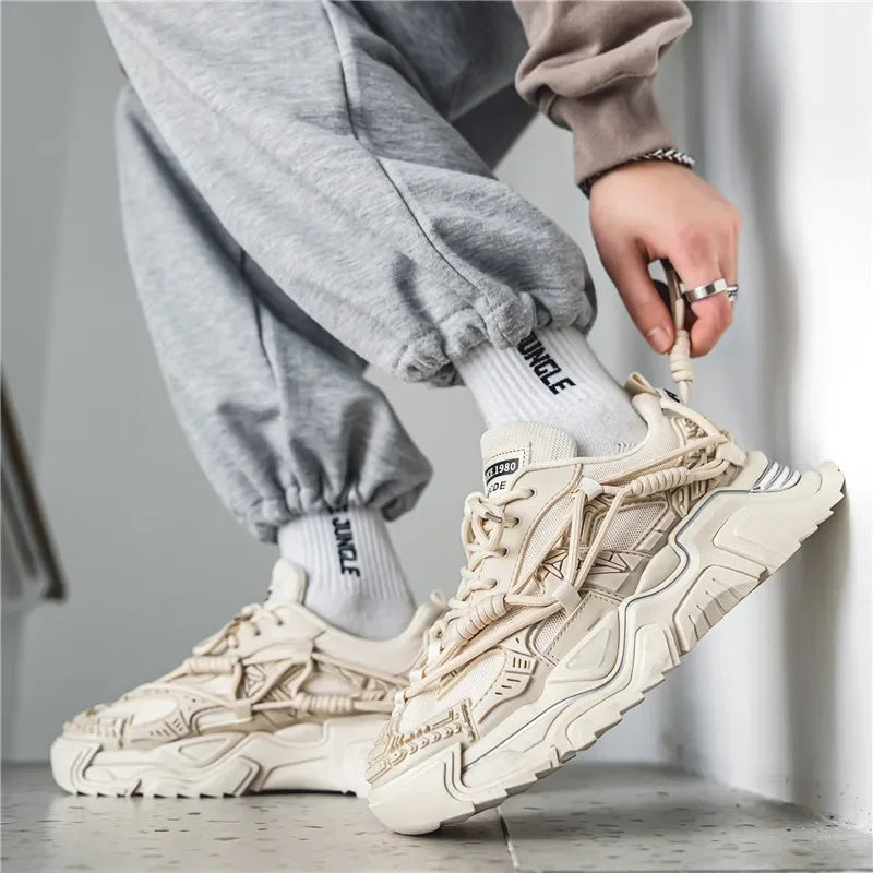 Men's Casual Mesh Sneakers with Thick Sole
