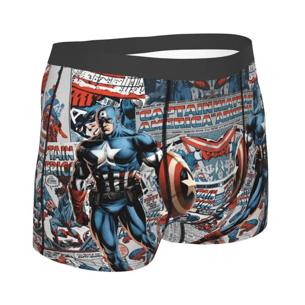 Captain America Comics Design Boxer Shorts for Men by MINISO