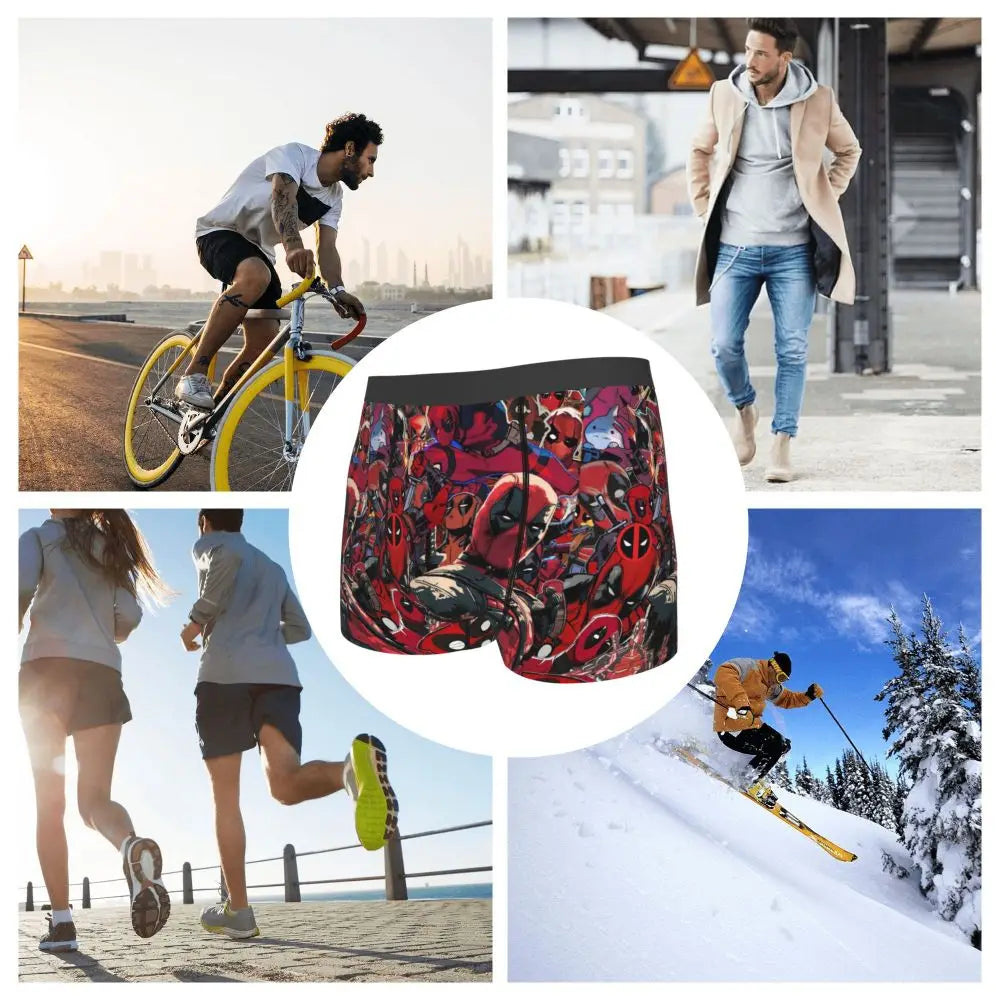 Deadpool Boxer Shorts for Men - Lycra Polyester Blend