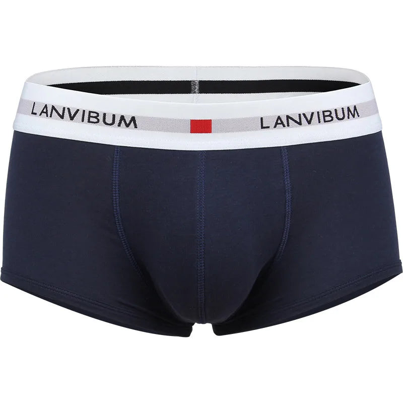 Men's Cotton Boxer Shorts with Convex Pouch in Solid Colors