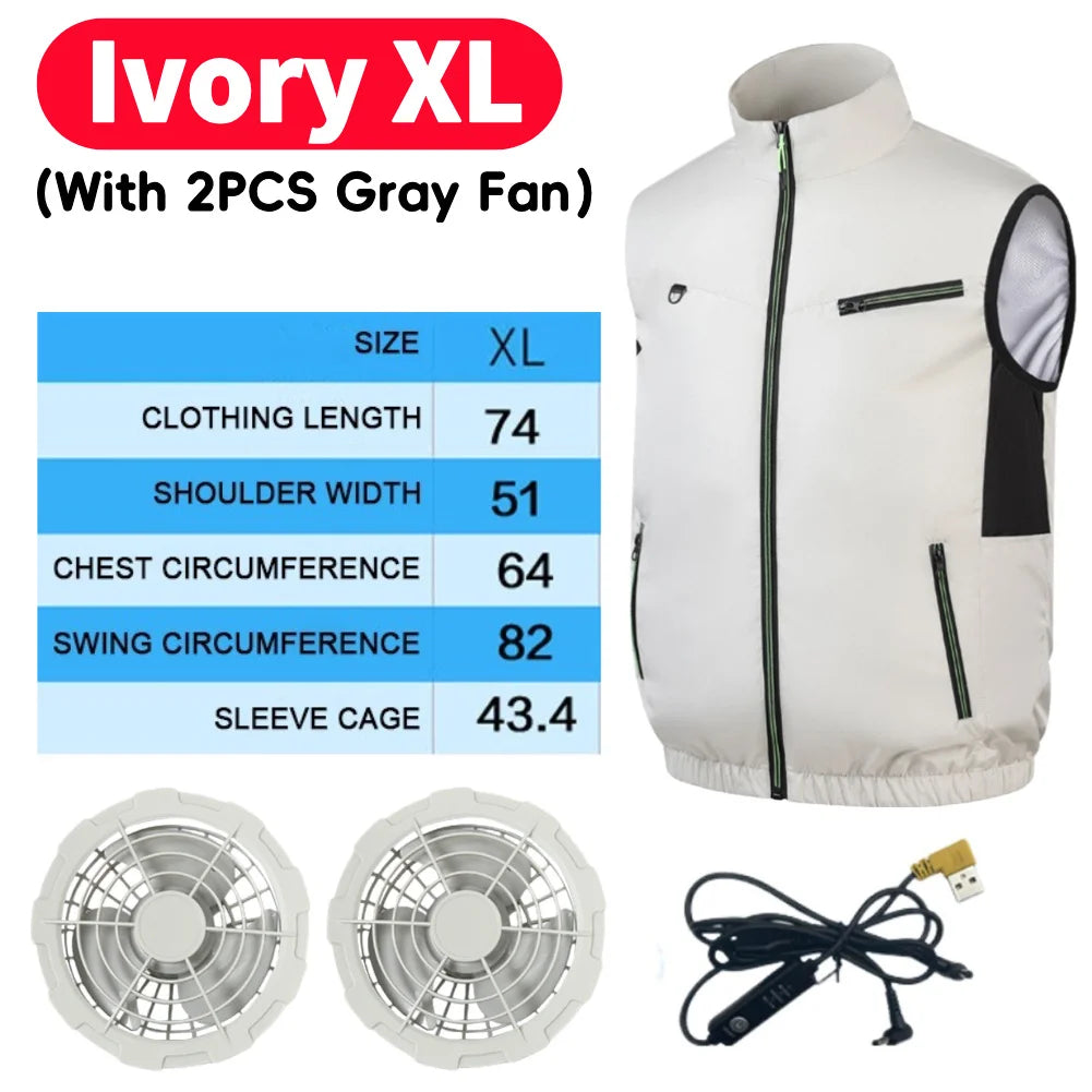 Cooling Vest Breathable Polyester Fan Vest for Hot Weather