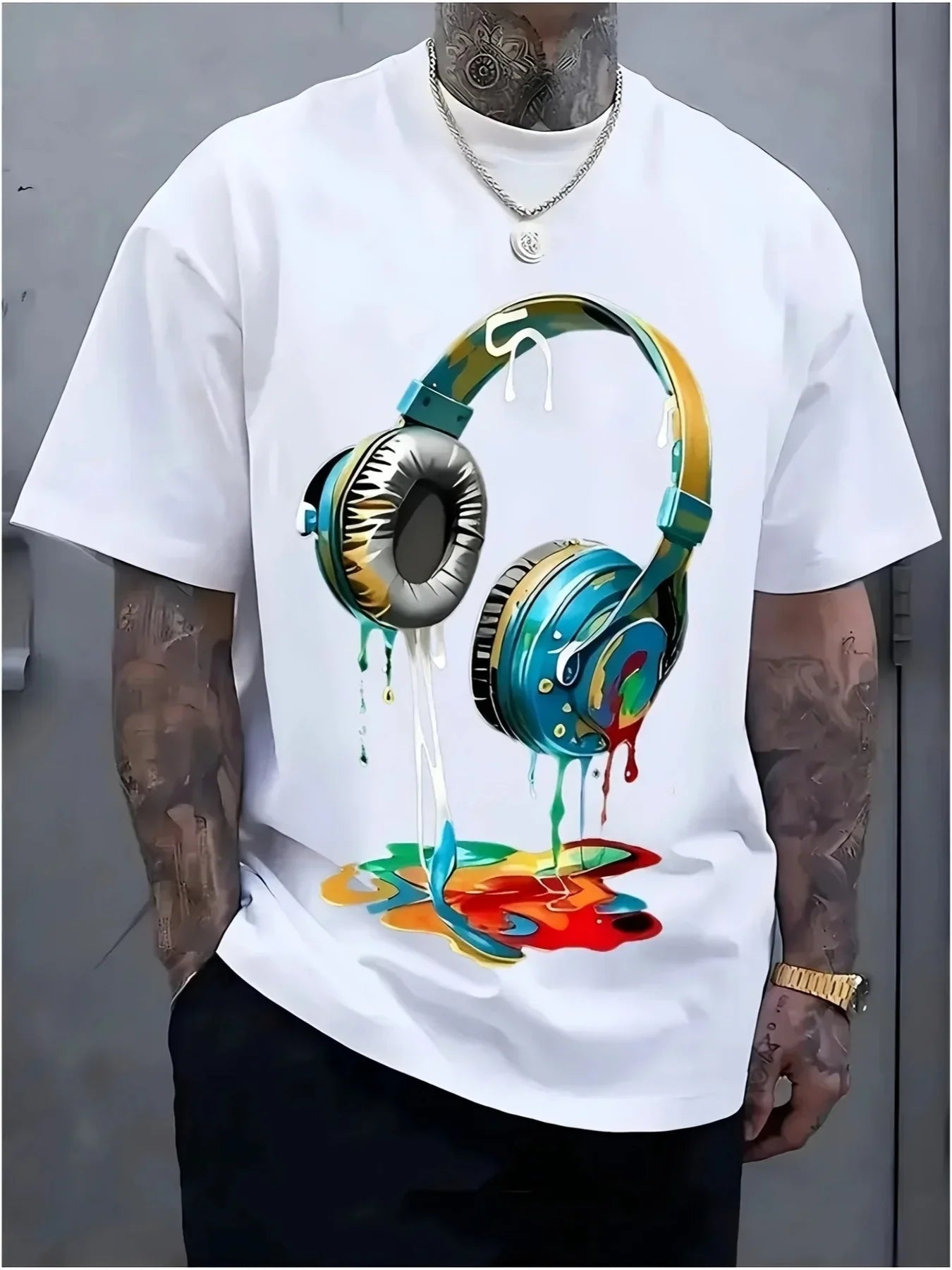 Latest hit product - Men's 100% cotton T-shirt,machine washable,suitable for all seasons,comfortable and soft, casual style top.