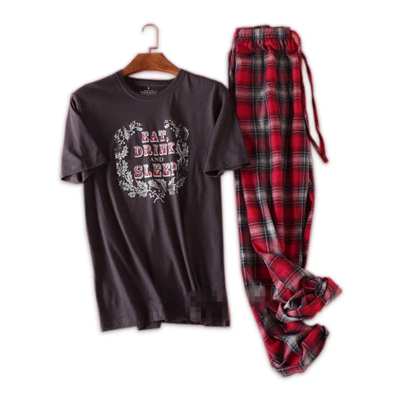 Negroke Knit Cotton Short Sleeve Pyjamas for Men