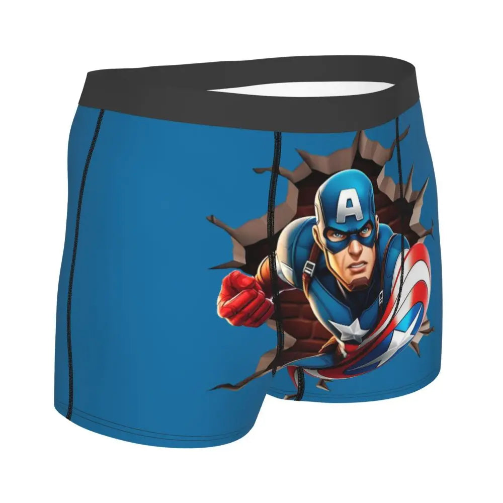 Captain America Comics Design Boxer Shorts for Men by MINISO
