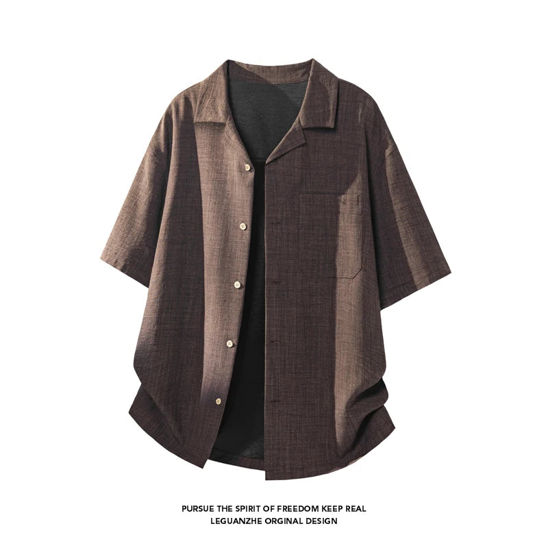 LEGIBLE Casual Short Sleeve Shirts for Men 4XL 5XL