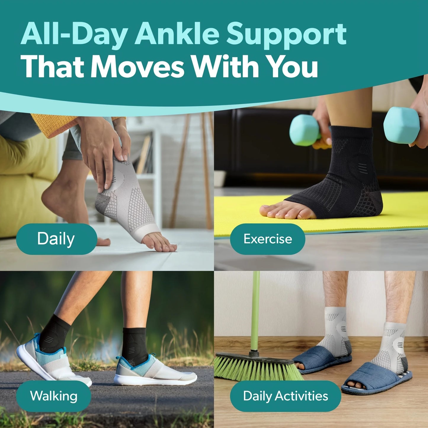 Ankle Compression Socks with Arch and Ankle Support