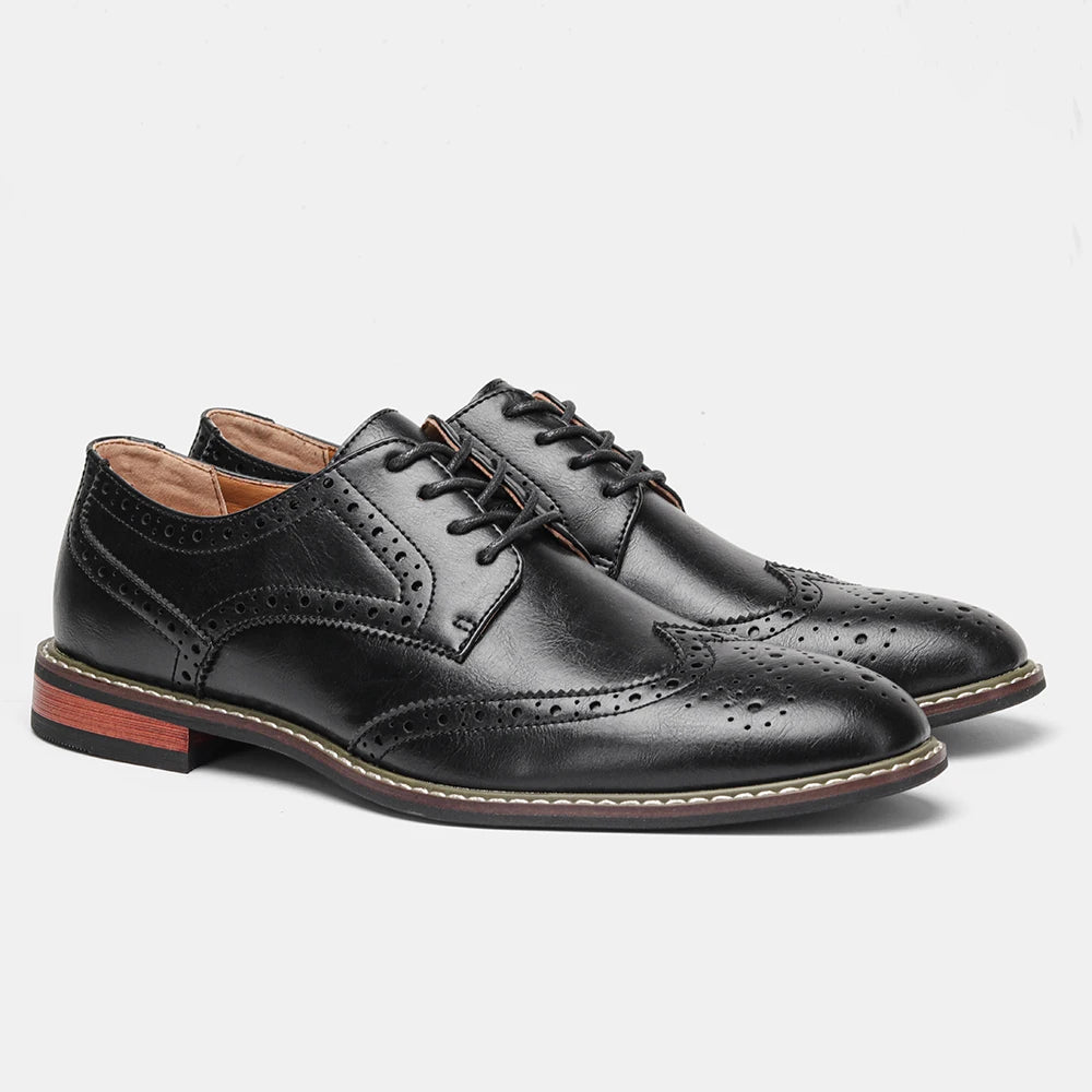 Mens Comfortable Lace-Up Dress Shoes for Business and Weddings