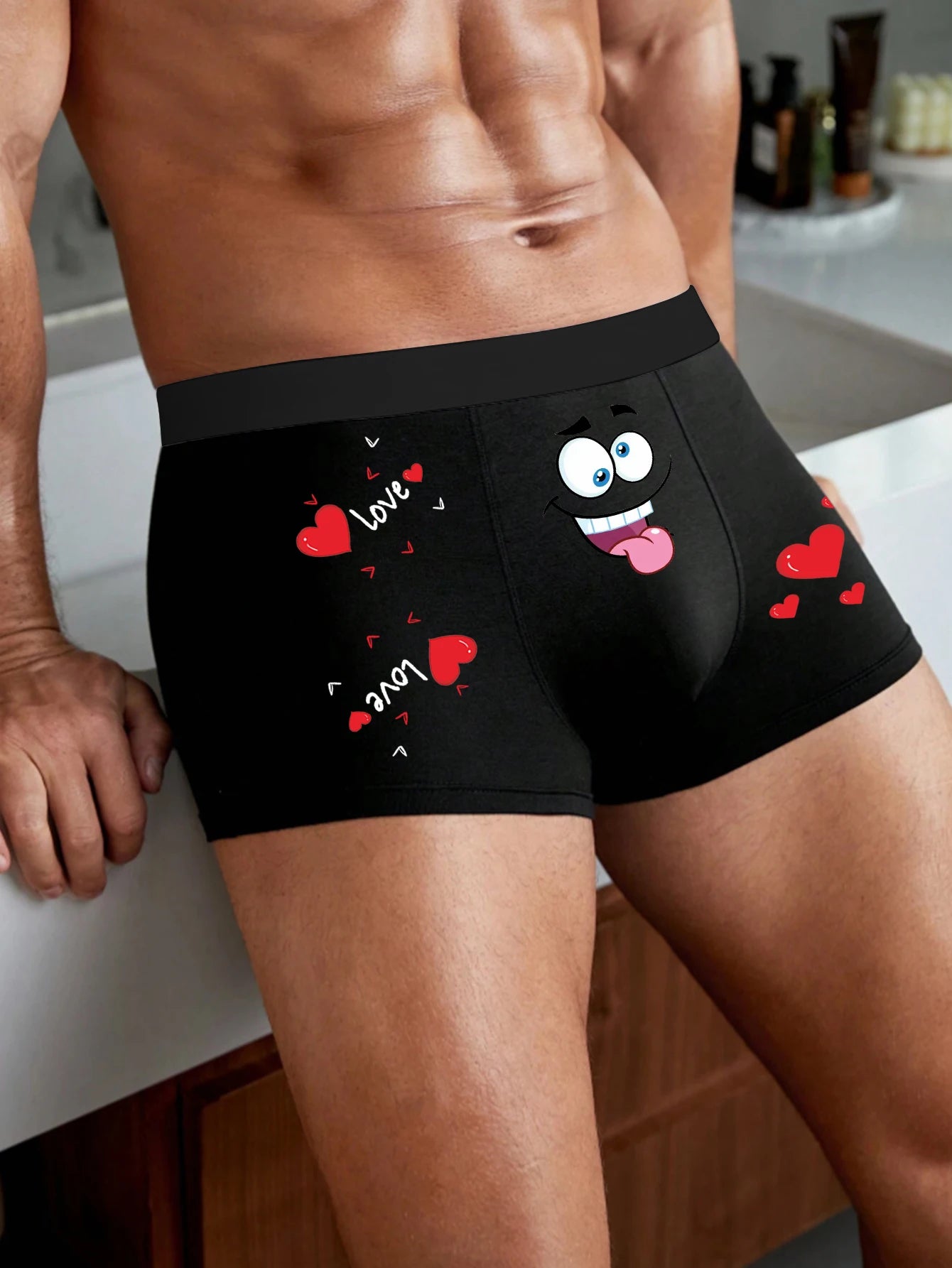 Happy Heart Boxers for Men with Elastic Waist