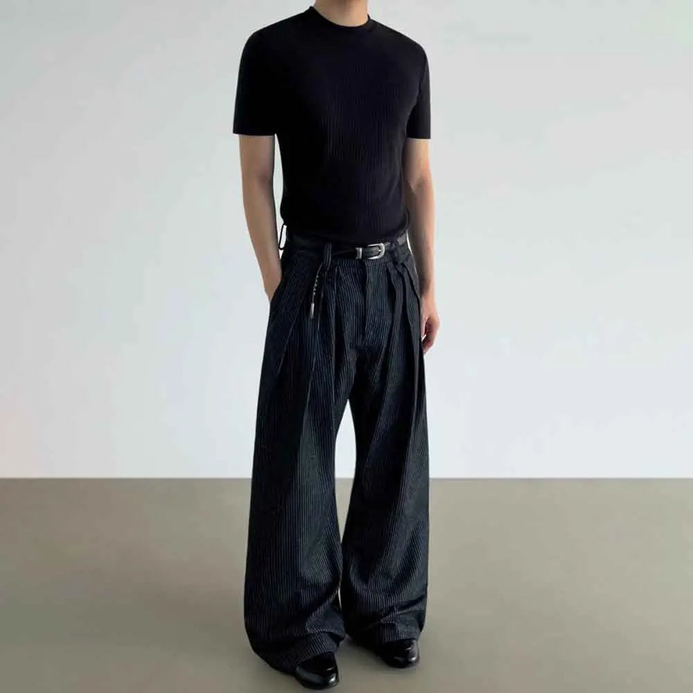 Mens Wide Leg Jeans Casual Pants for Autumn and Winter