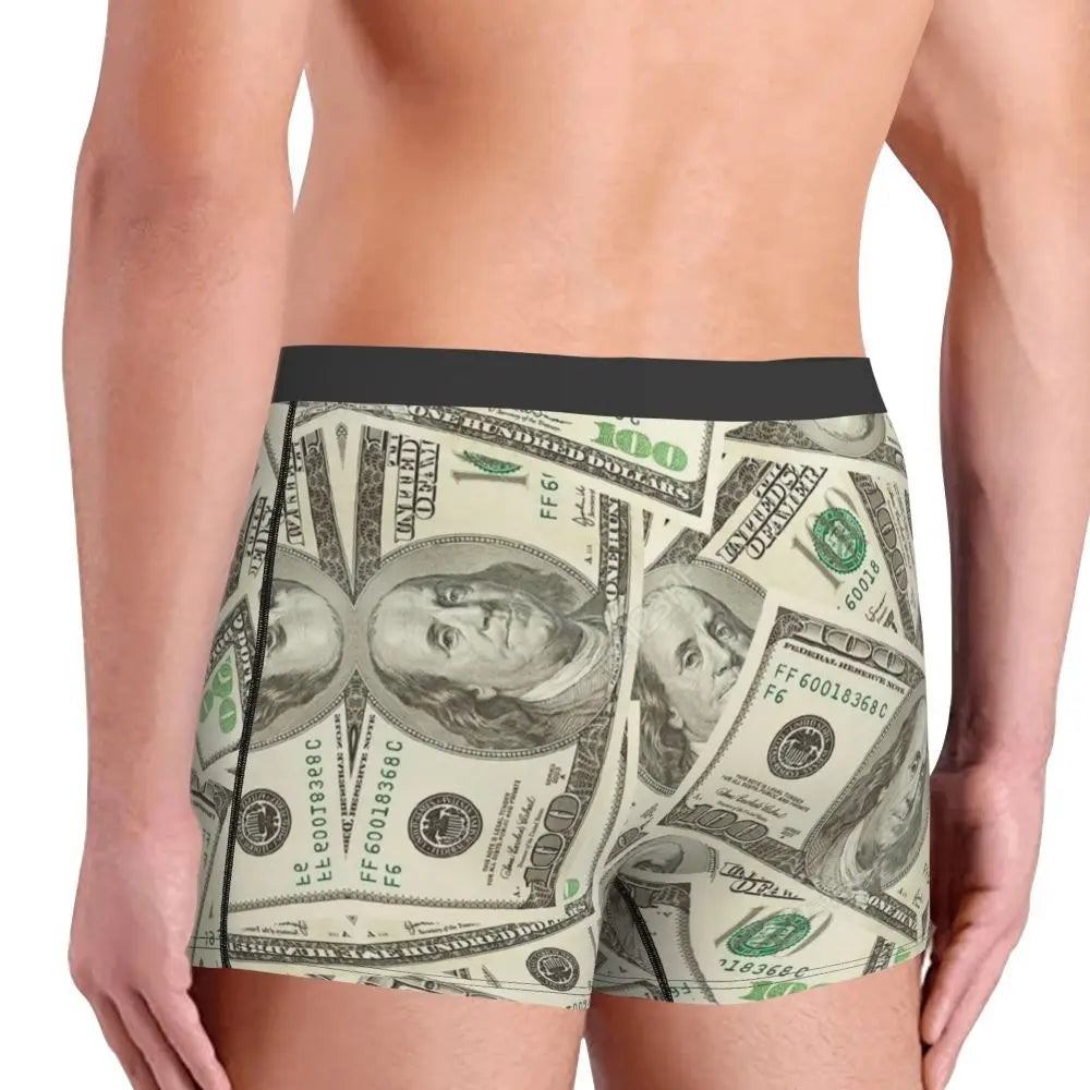 Money Print Boxer Briefs for Men