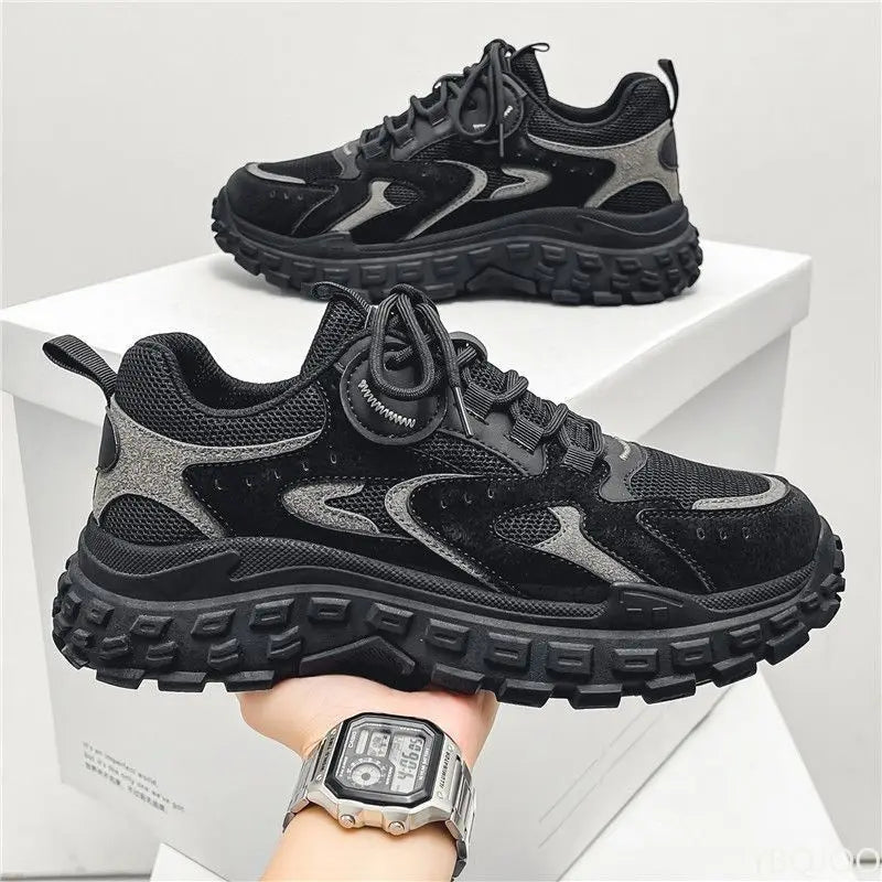 Men's Breathable Mesh Sports Shoes with Thick Sole