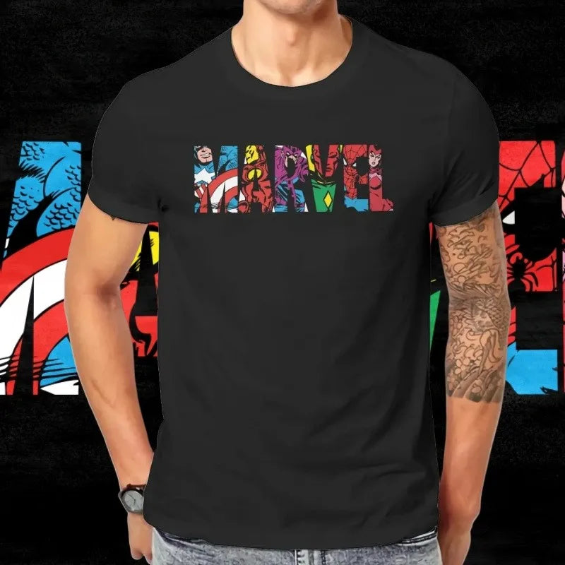 2025 Classic Marvel Character Letter Logo T Shirt