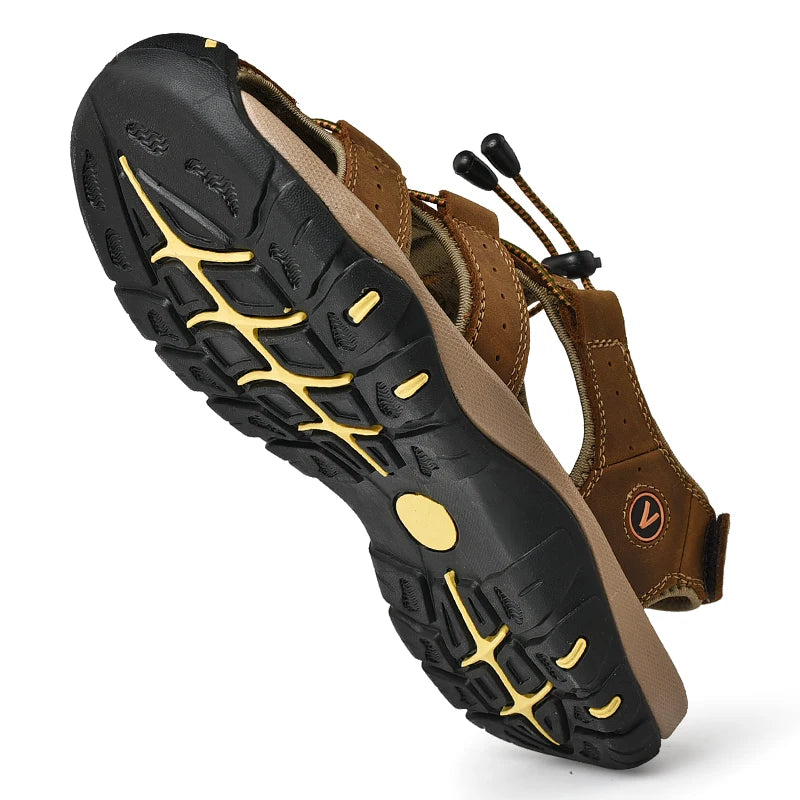 Genuine Leather Summer Sandals for Men Casual Beach Shoes