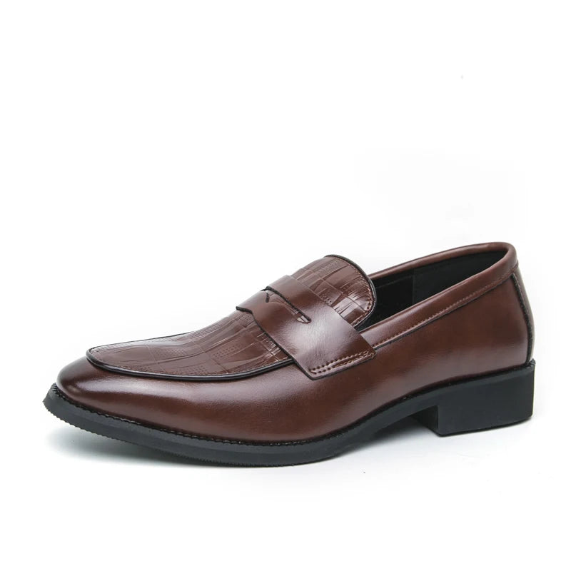 Men's Casual Loafers in Black and Brown PU