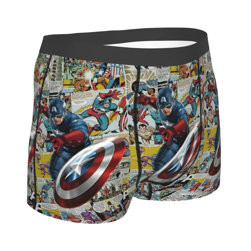 Captain America Comics Design Boxer Shorts for Men by MINISO