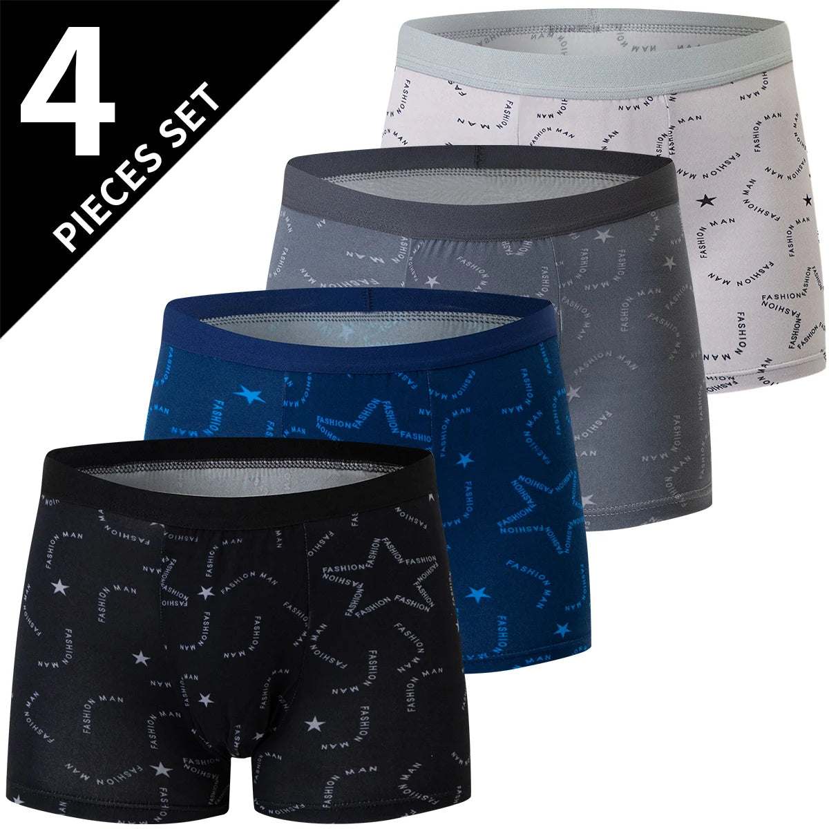 Men's Fashion Printed Boxers Breathable Underwear 6XL