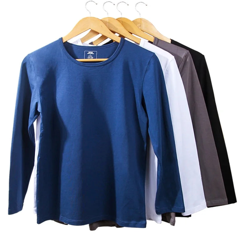 Men's lightweight pajama top - pure cotton, loose-fit long sleeve, casual loungewear for autumn/winter