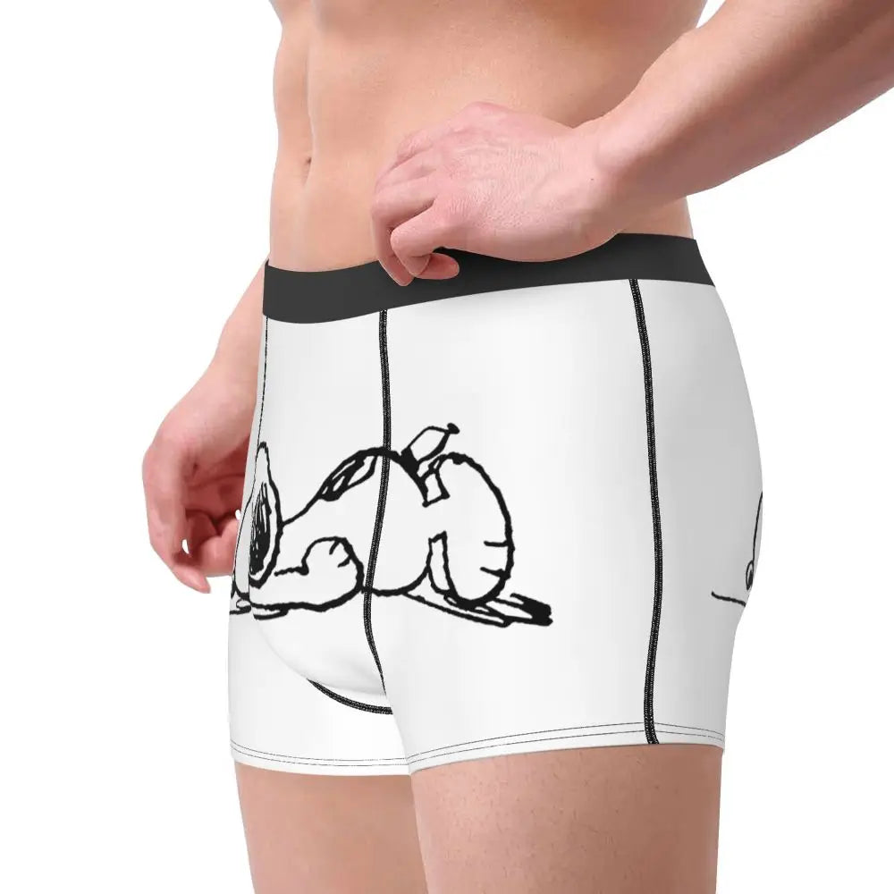 Snoopy Boxer Briefs for Men - Giggle Print Polyester Blend