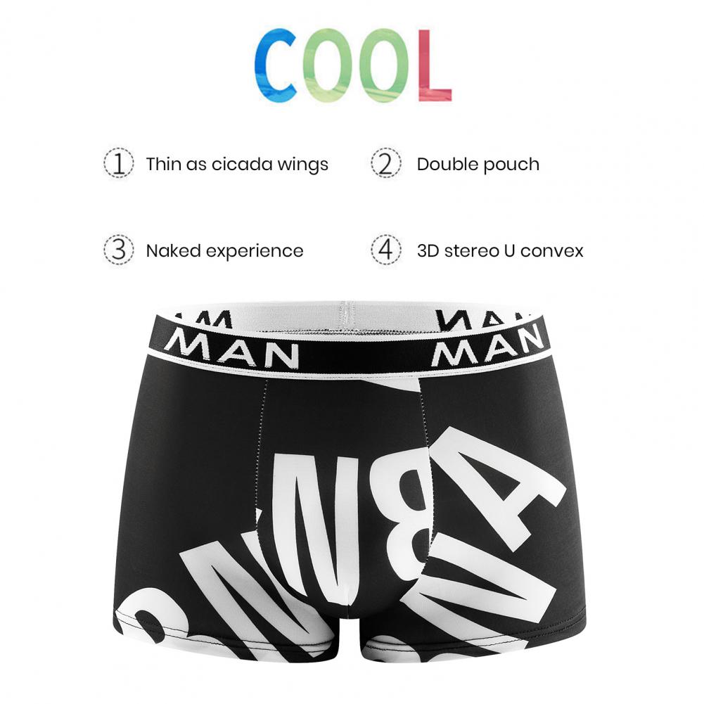 Men's Plus Size Letter Printed Boxer Shorts