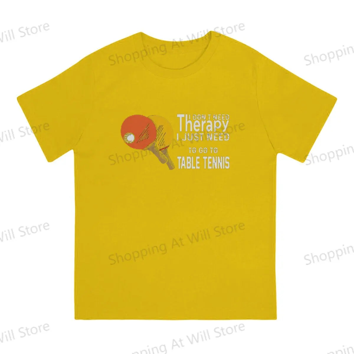 Tops 100% Cotton Leisure Sports  Table Tennis Therapy for Ping Pong Men's and women's T-shirts Ping Pong Tshirt Top