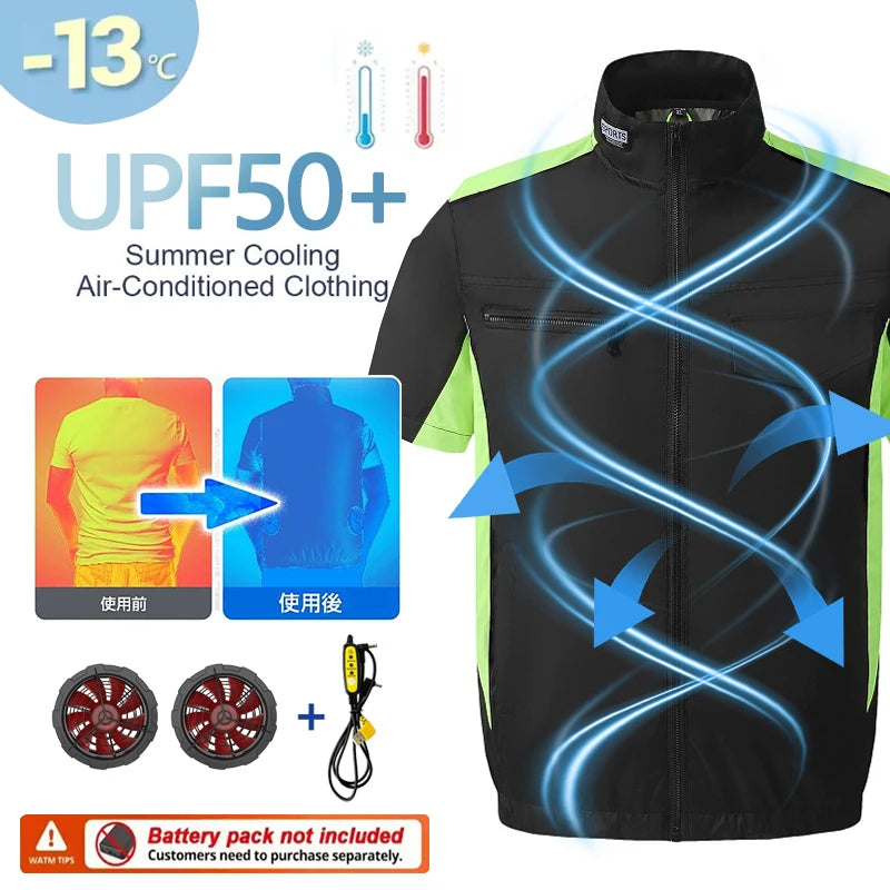 Cooling Vest with Built-in Fan for Outdoor Fishing