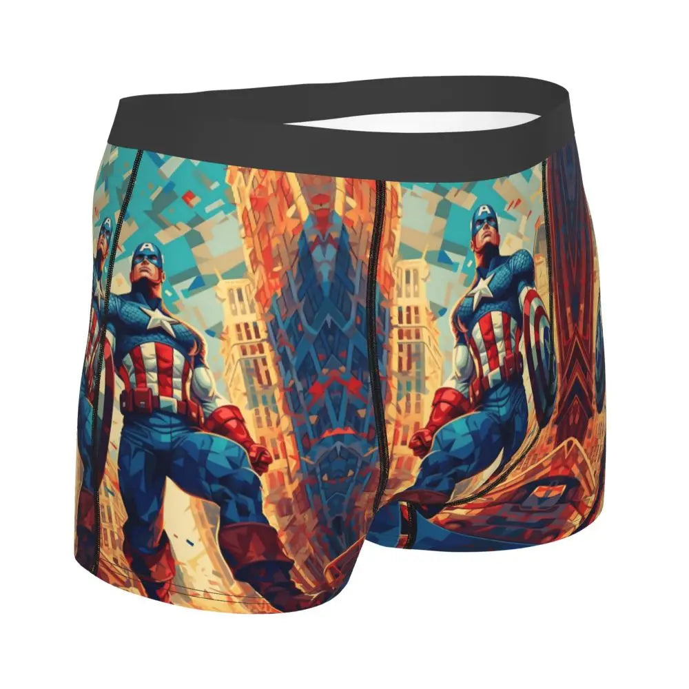 Captain America Comics Design Boxer Shorts for Men by MINISO
