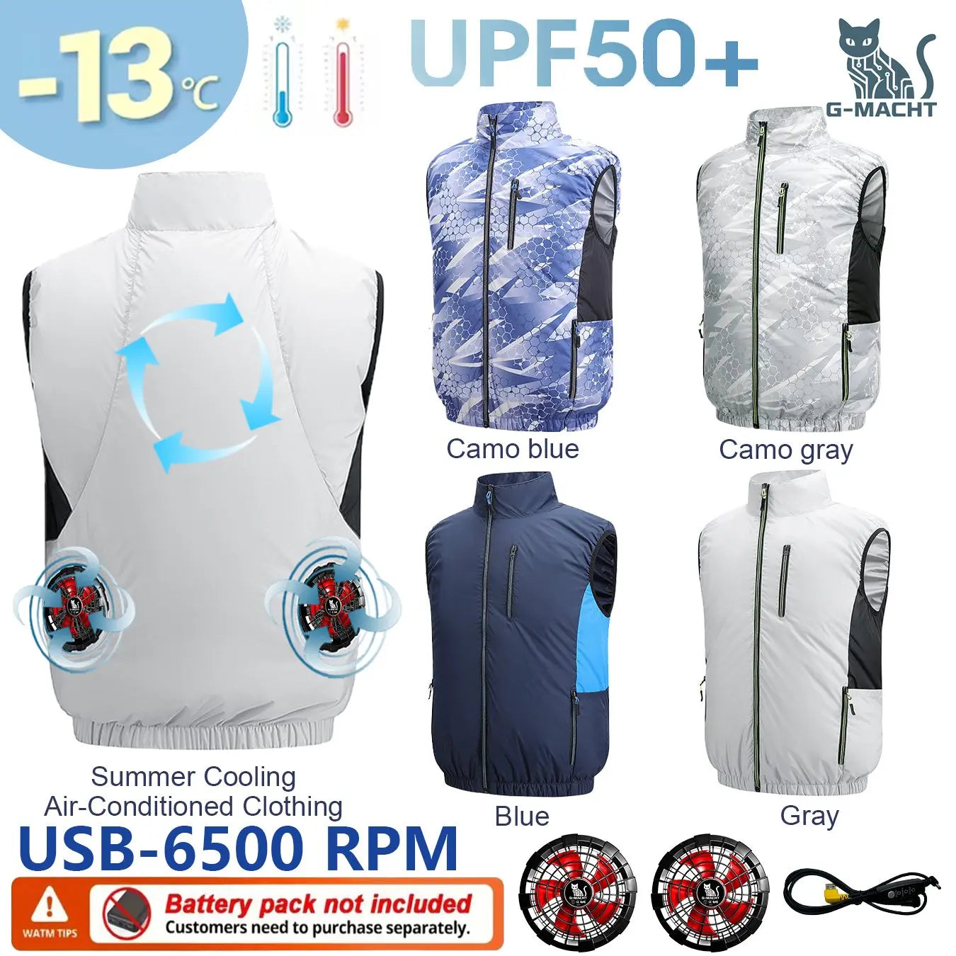 G-MACHT USB 12V/5V Cooling Vest for Men and Women
