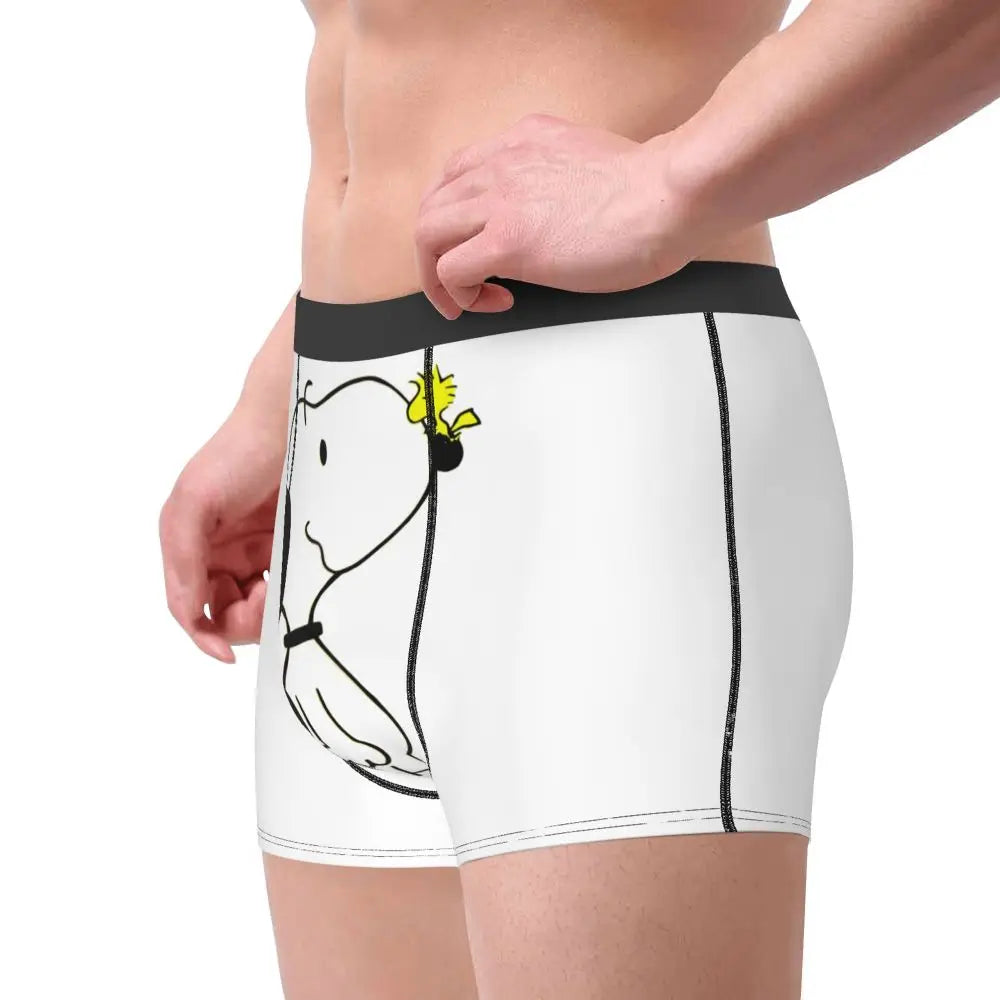 Snoopy Boxer Briefs for Men - Giggle Print Polyester Blend
