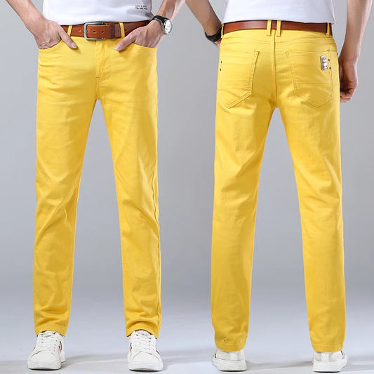 Men's Slim Fit Denim Jeans Casual Straight Stretch Pants