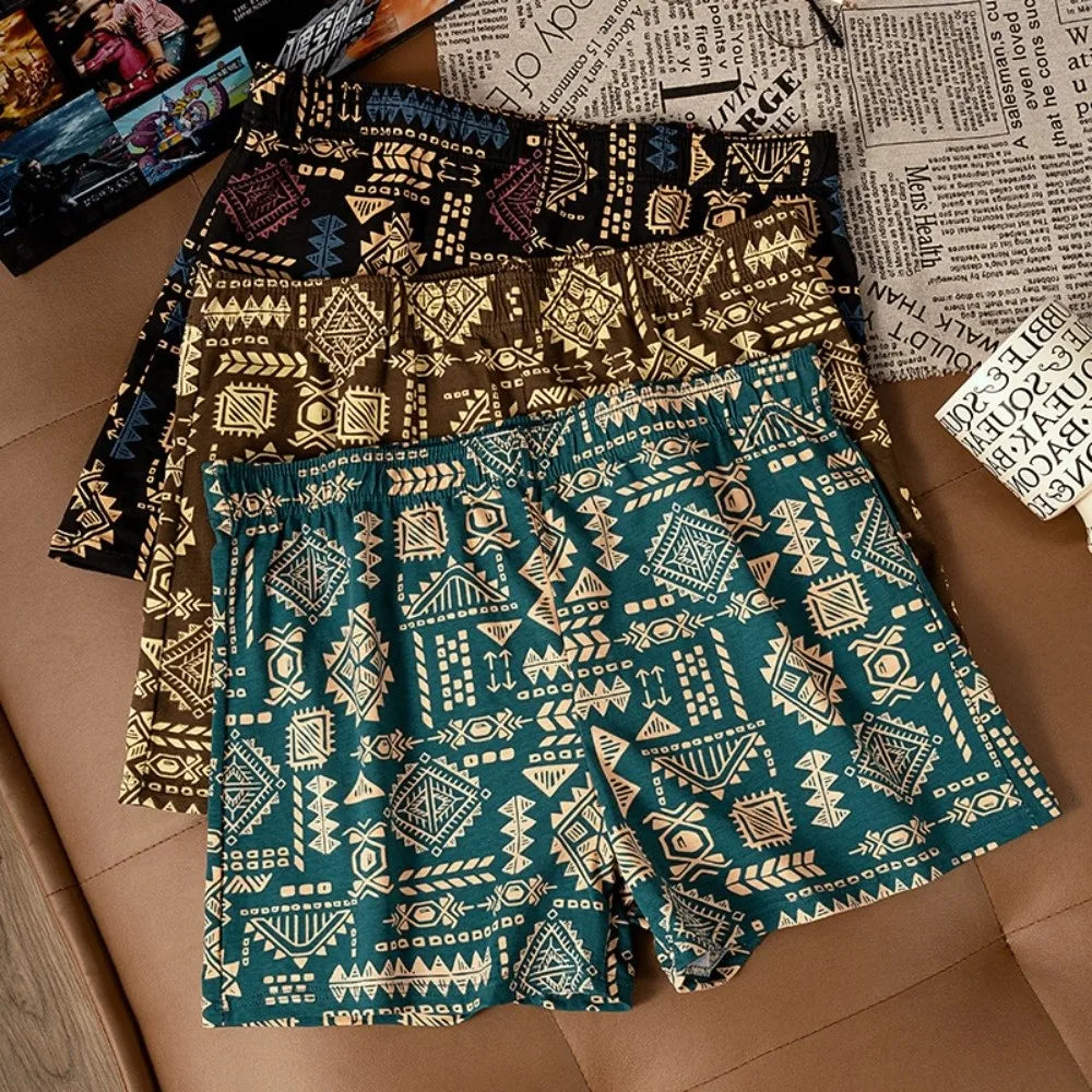 Men's Boxer Briefs Cotton Ethnic Print L - XXXL