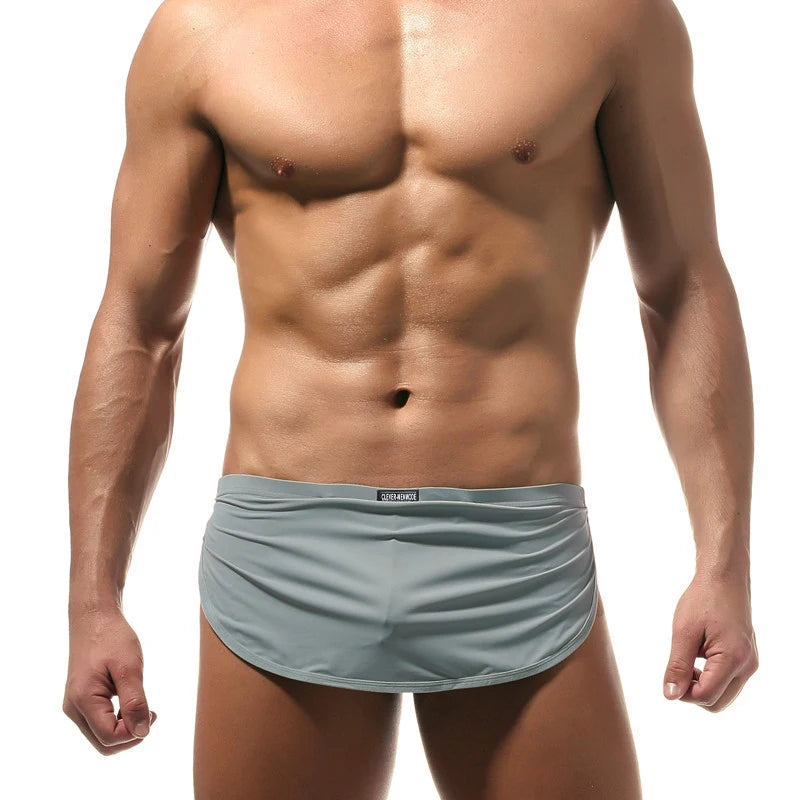 CLEVER-MENMODE Lounge Pajama Sleep Bottoms Men's Sexy Underwear Shorts Boxers Casual Home Side Split Loose Pajama Bottoms Boxers