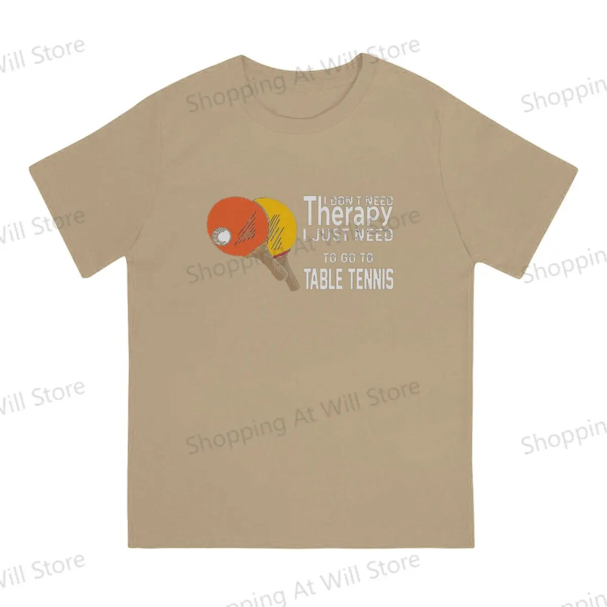 Tops 100% Cotton Leisure Sports  Table Tennis Therapy for Ping Pong Men's and women's T-shirts Ping Pong Tshirt Top