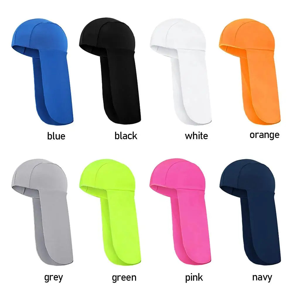 Black Polyester Cooling Cap With Neck Shield For UV Protection
