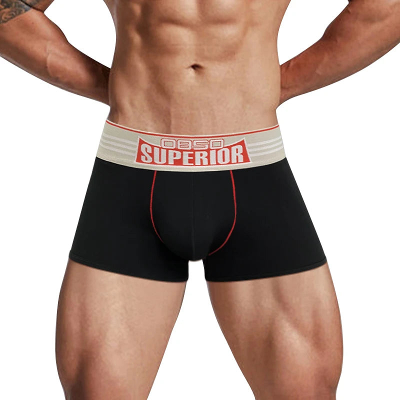 ORLVS Men's Cotton Boxer Shorts with Pouch