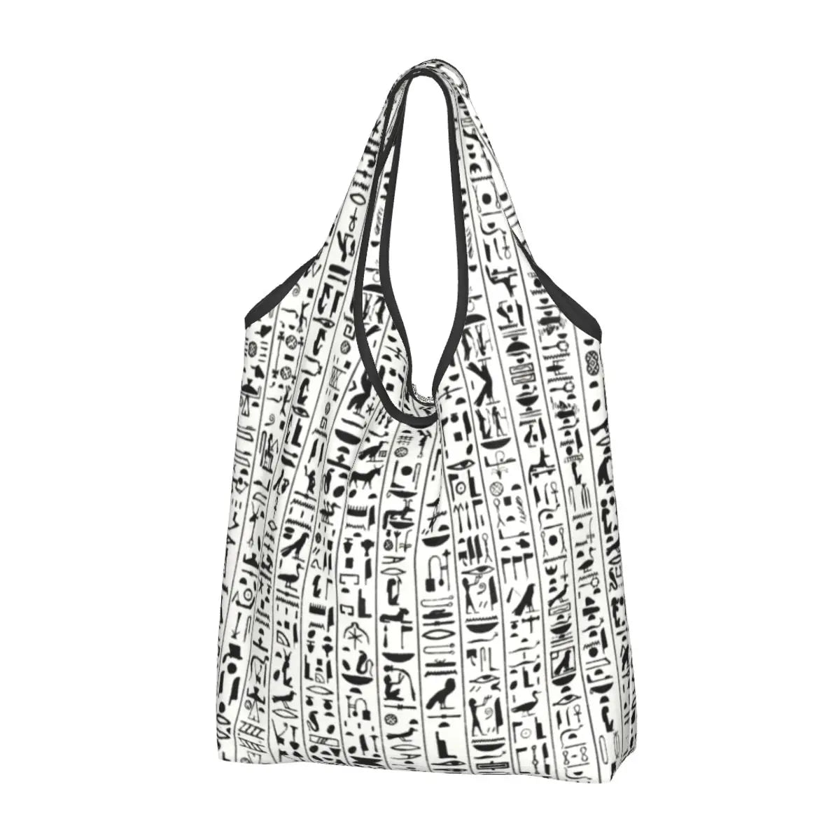 Egyptian Eye Of Horus Grocery Shopping Bags Custom Shopper Tote Shoulder Bag Portable Ancient Egypt Hieroglyphics Handbag