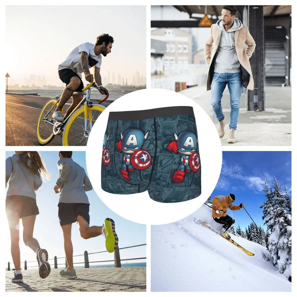 Captain America Comics Design Boxer Shorts for Men by MINISO