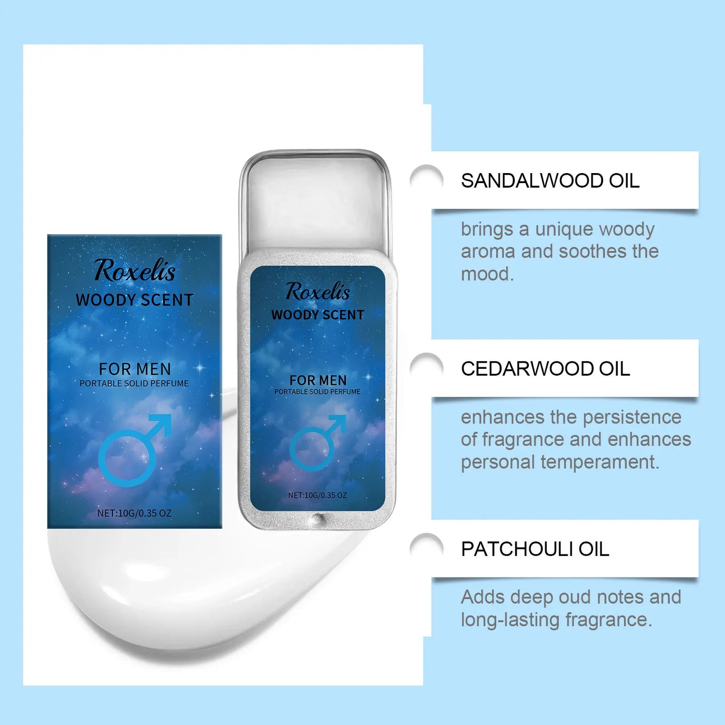 Pheromone Cologne Solid Perfume Woody Scent Balm